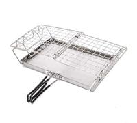Entgoinggo - Tostadora plegable de acero inoxidable para camping, para barbacoa al aire libre, cocina en estufa de gas, con, para calentamiento rápido y diseño de ranura de pan ajustable