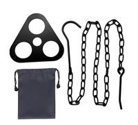 Entgoinggo Trípode ajustable para fogata Coleman y WEBER Estante colgante portátil de acero inoxidable con cadena para acampar al aire libre cocinar y fiestas de barbacoa (negro)