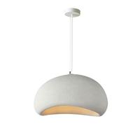 ENTHERONIC Lámpara Colgante Moderna de Estilo japonés WABI-Sabi, lámpara Colgante con Forma de Nido de pájaro y Acabado de hormigón, lámpara Colgante E27 Blanca para Isla de Cocina