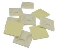enTie Base Adhesiva para Bridas 40mm x 40mm Blanca Natural Grande Autoadhesiva [Pack de 10]