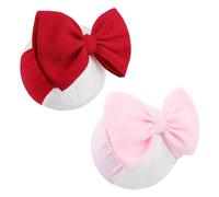 entine's Baby Headbands, Red Hair Bow Pink Baby Girl Elastic Nylon Valentines Hairbands for Baby Girls Newborn and Infant Gift 2Pcs