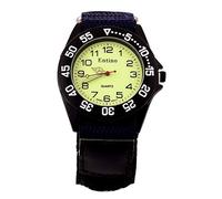 Entino Unisexo Reloj de Pulsera para Hombre Cara Luminosa Deportes Pantalla analógica Movimiento de Cuarzo con Correa de Nylon Riptape NTS (Azul Marino)