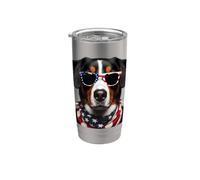 Entlebucher Mountain Dog 4 de julio Propietario estadounidense USA Mom Vaso térmico de acero inoxidable de doble pared