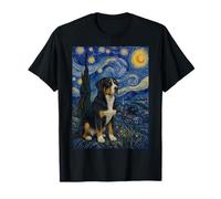 Entlebucher Mountain Dog Van Gogh Noche Estrellada Camiseta