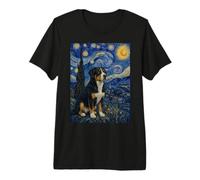 Entlebucher Mountain Dog Van Gogh Noche Estrellada Camiseta Premium