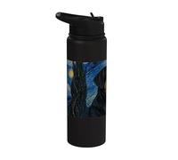 Entlebucher Mountain Dog Van Gogh Noche estrellada Stainless Steel Insulated Water Bottle