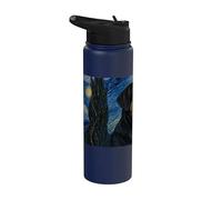 Entlebucher Mountain Dog Van Gogh Noche estrellada Stainless Steel Insulated Water Bottle