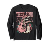 Entonces Sing My Soul Bota Vaquera Guitarra Rosa Christian Western Manga Larga