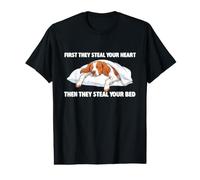 Entonces te roban la Cama - Brittany Spaniel Dog Mom Camiseta gráfica económica