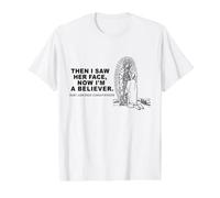 Entonces Vi Su Cara Ahora Soy Creyente San Juan Diego Camiseta gráfica económica, Hombre, Blanco, S