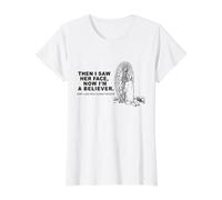 Entonces Vi Su Cara Ahora Soy Creyente San Juan Diego Camiseta gráfica económica, Mujer, Blanco, XS