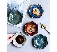 Entonic - Tazones para cereales, 5 piezas, tazón de tapas, salsa de aperitivo, tazón de porcelana de cerámica, taza de postre de tamaño pequeño platos, servicio de vajillas, japonés plato hondo de