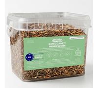 EntoZoo Gusanos de harina secos para pollos, pájaros y reptiles - Comida para insectos de calidad alimentaria | Comida para pájaros, pollos, alimento para erizos, pienso para reptiles, sin aditivos