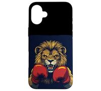 Entra en el anillo con este genial león en guantes de boxeo Carcasa para iPhone 16 Plus
