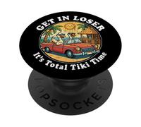 Entra en Perdedor Es Tiempo Total Tiki Aloha Hawaii Pun Goose PopSockets PopGrip Adhesivo