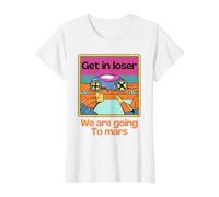 entra Perdedor Nos Vamos Camiseta gráfica económica, Mujer, Blanco, XL