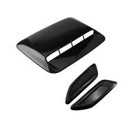 entrada aire capó Cubierta salida aire embellecedor decorativo plástico Universal capó coche cuchara ventilación flujo falso accesorios exteriores automóvil Cubierta Entrada Flujo(3PCS black)