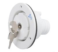 Entrada de agua para caravana Gravity Feed con diseño bloqueable y compatibilidad de montaje de granero de 40 mm para un llenado de agua seguro y resistente a las fugas (blanco)