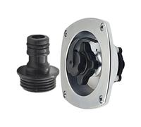 Entrada de agua RV - 11,7 x 11,7 x 7,6 cm ABS para montaje en pared con válvula de retención, conexión de agua dulce, regulador de presión de agua, remolque de autocaravana, suministro de agua urbana