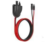 Entrada de cable dual solar con cable de extensión de 2 m, sistema de entrada de doble cable solar resistente a la intemperie, cable doble ABS para instalaciones de RV y yates (blanco)