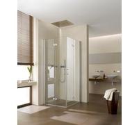 Entrada de esquina de Kermi DIGA 2CL 08320 - Media izquierda, DI2CL08320VPK, Color: Plata Alto Brillo Vidrio Real Claro Limpio