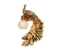 Entrada Pasillo L,Estilo Europeo Gran Lámpara De Pavo Real,E27 Nórdico Salón Lámpara De Pared De TV,Estilo Francés Simple Decoración De La Pared De Fondo Lámpara De Pared Pavo Real-Dorado. Correcto