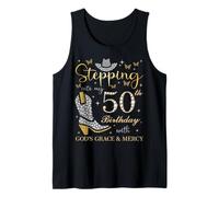 Entrando en mi 50 cumpleaños con la Gracia y la Misericordia de Dios Camiseta sin Mangas