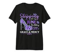 Entrando en mi cumpleaños de Junio con la Gracia y la Misericordia de Dios Camiseta Premium