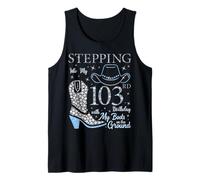 Entrando en mi cumpleaños número 103 con mis Botas en el Suelo Camiseta sin Mangas