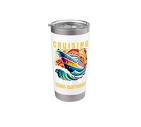 Entrando en mis vacaciones de fiesta en crucero por mi 23 cumpleaños Vaso térmico de acero inoxidable de doble pared