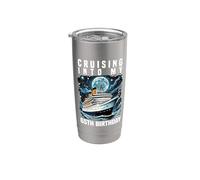 Entrando en mis vacaciones de fiesta en crucero por mi 65 cumpleaños Vaso térmico de acero inoxidable de doble pared