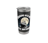Entrando en mis vacaciones de fiesta en crucero por mi séptimo cumpleaños Vaso térmico de acero inoxidable de doble pared