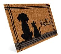 Entrando Felpudo de coco con diseño - Atrapa la suciedad exterior e interior - Antideslizante y resistente - Para puerta de casa, terraza, pasillo, jardín - 40 x 60