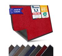 Entrando Felpudo Grande 90x120 cm, Tono Intenso con Personalidad - Antideslizante, Absorbente, Lavable a máquina, para comercios con Identidad (Rojo)