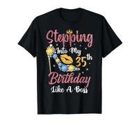 Entrar en mi cumpleaños número 35 como un Jefe Feliz para mí Camiseta gráfica económica, Hombre, Negro, XL