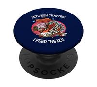 Entre capítulos I Feed The Koi Funny Book Lover PopSockets PopGrip Adhesivo