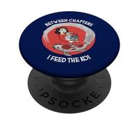 Entre capítulos I Feed The Koi Funny Book Lover PopSockets PopGrip Adhesivo