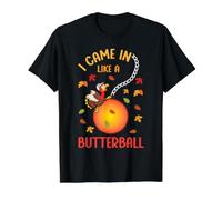 Entré como un Divertido Día de Acción de Gracias de Acción de Gracias de Butterball Camiseta gráfica económica, Hombre, Negro, S