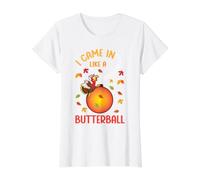 Entré como un Divertido Día de Acción de Gracias de Acción de Gracias de Butterball Camiseta gráfica económica, Mujer, Blanco, XL