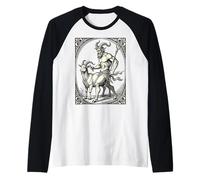 Entre la travesura y la Amenaza demoníaco ilustración Camiseta Manga Raglan