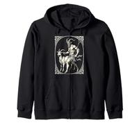 Entre la travesura y la Amenaza demoníaco ilustración Sudadera con Capucha