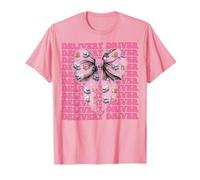 Entrega Conductor Paquete Mensajero Entrega Van Girl Coquette Camiseta