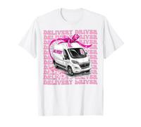 Entrega Conductor Paquete Mensajero Entrega Van Girl Coquette Camiseta