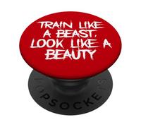 Entrena como una bestia, luce como un gimnasio de belleza y fitness PopSockets PopGrip Adhesivo