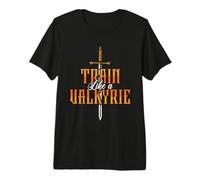 Entrena como una valquiria Mitología nórdica Valquirias de Sangre vikinga Camiseta Premium
