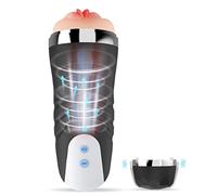 Entrena*dor de ejerci*/tadors desmontable, 2 motores potentes, 12 modos, silicona lavable, con voz, negro