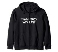Entrena Duro, GANA fácil declaración de Fitness Divertido Gimnasio Humor Sudadera con Capucha
