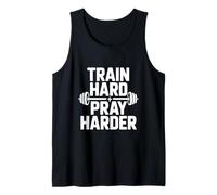Entrena Duro Orar Más Duro Motivacional Gimnasio Fitness Camiseta sin Mangas