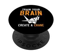 Entrena tu Cerebro CREA una grulla Papel Origami Arte Japonés PopSockets PopGrip Adhesivo