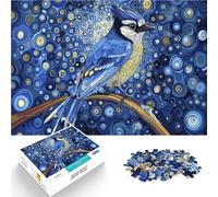 Entrena tu Cerebro y Tus Manos Arrendajo Azul en una Noche Estrellada Rompecabezas para Adolescentes 1000 Piezas 26x38cm para la decoración del hogar Apto